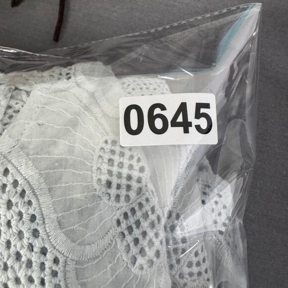 Jakes Dress Women 38 US 8 Light Blue Eyelet Floral Cottagecore Mini Wedding - Picture 11 of 12